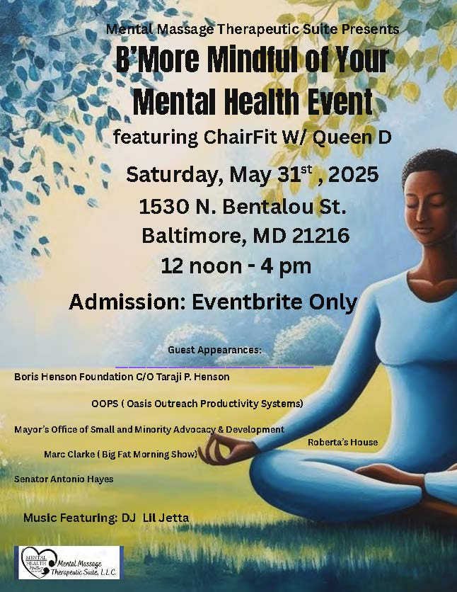 B'More Mindful of Your Mental Health Event Announcement 5-31-25